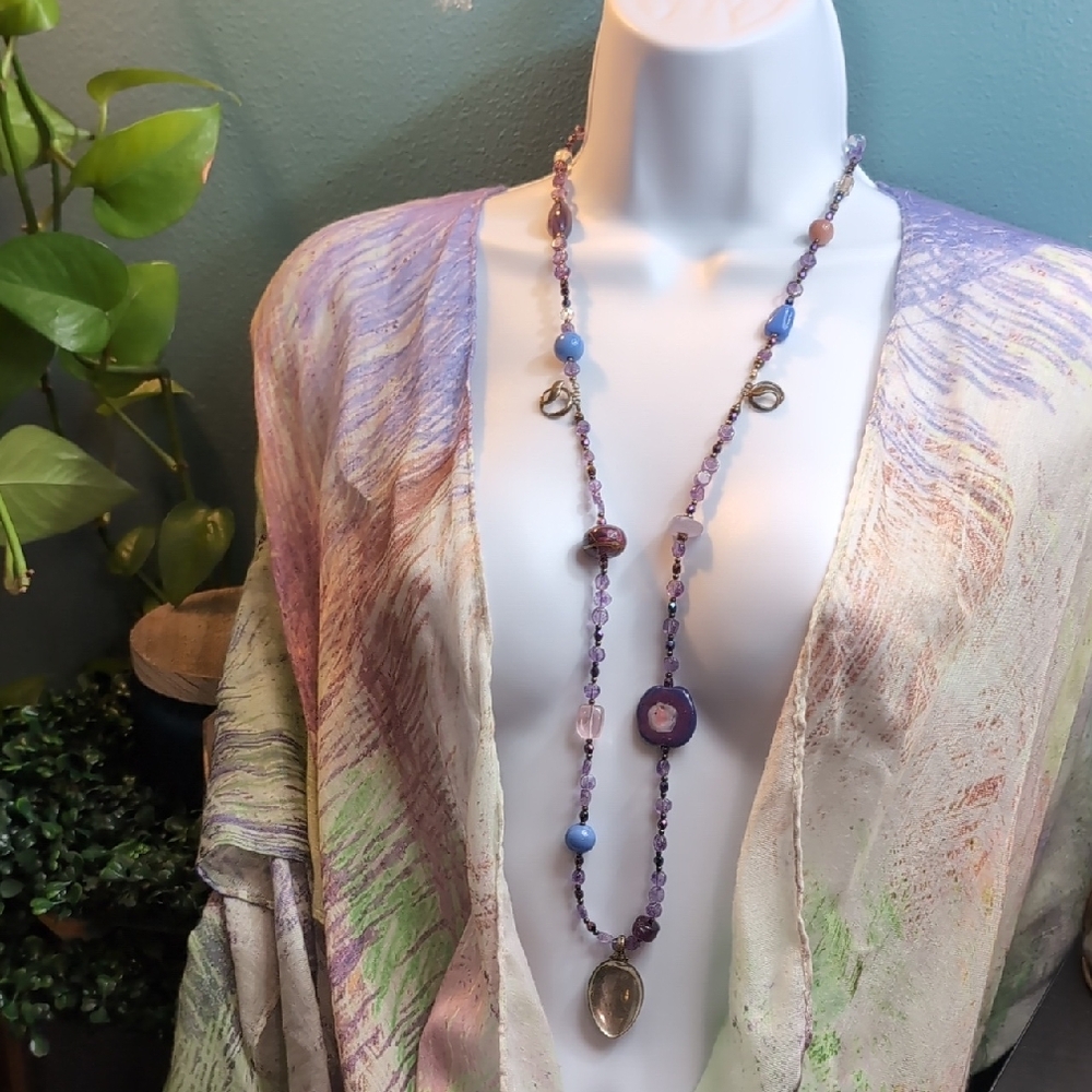 Delicious Spoon & Egg Glass Necklace